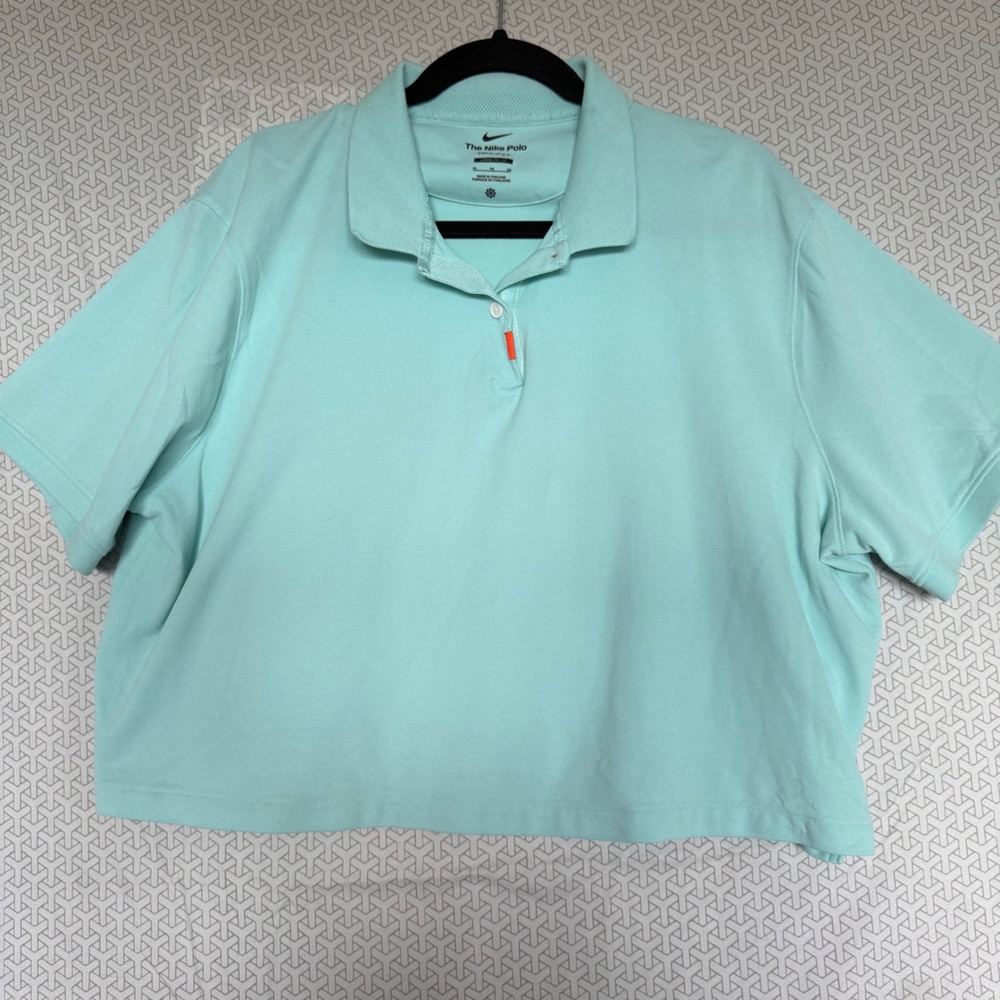 Nike Dri-FIT Polo Shirt Women's XL Aqua Loose Fit Golf‎ Tennis Casual